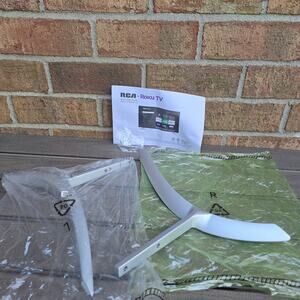 TV Stand Legs Silver RCA Roku RTRU6527-US Screws Manual Metal